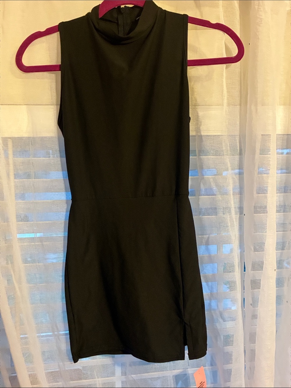 PrettyLittleThing Petite Black Sleeveless High Neck Skort Playsuit, Size XS